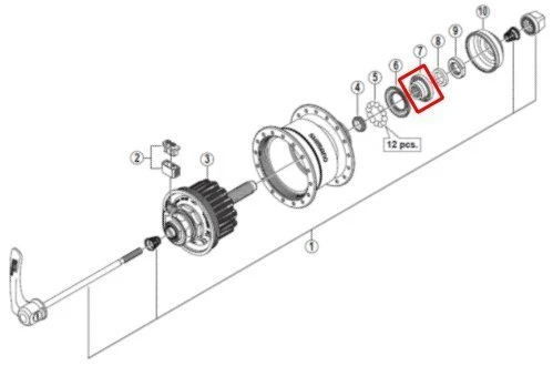 Shimano Konus VR DH-3D72 / DH-T665 Links Y-2YW98020 2 Shimano Konus VR DH-3D72 / DH-T665 Links Y-2YW98020 – Bild 2